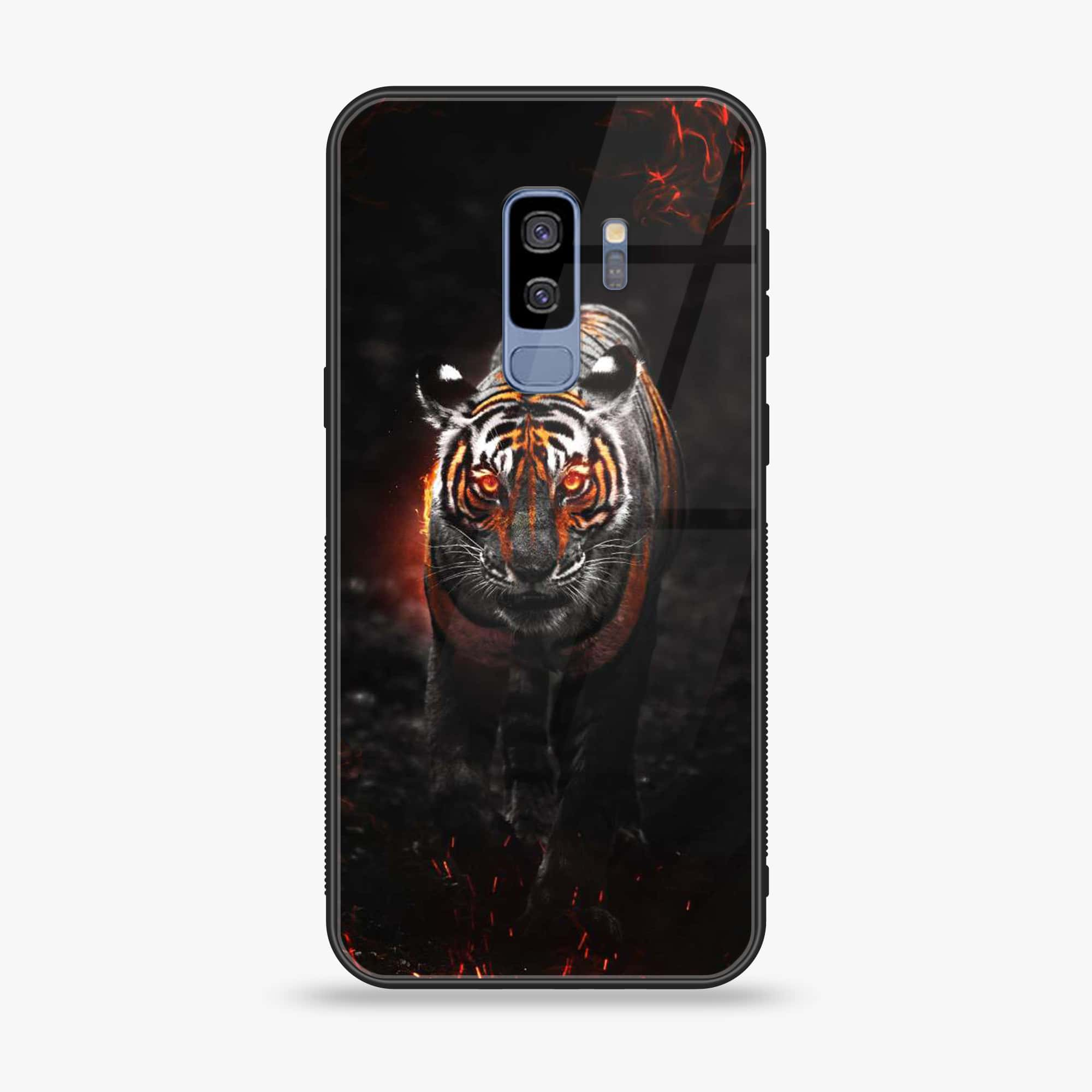 Samsung Galaxy S9 Plus - Tiger Design 6- Premium Printed Glass soft Bumper shock Proof Case CS-12005