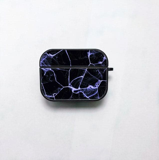 Apple Airpods 3 Black Marble Series Premium Print with holding clip