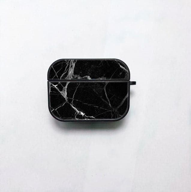 Apple Airpods 3 Black Marble Series Premium Print with holding clip