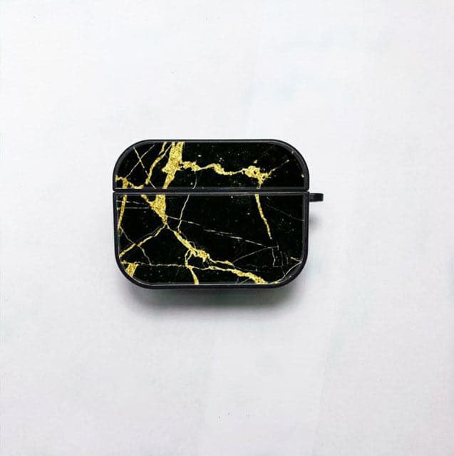 Apple Airpods 3 Black Marble Series Premium Print with holding clip