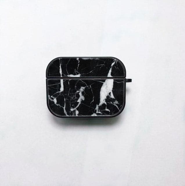 Apple Airpods 3 Black Marble Series Premium Print with holding clip