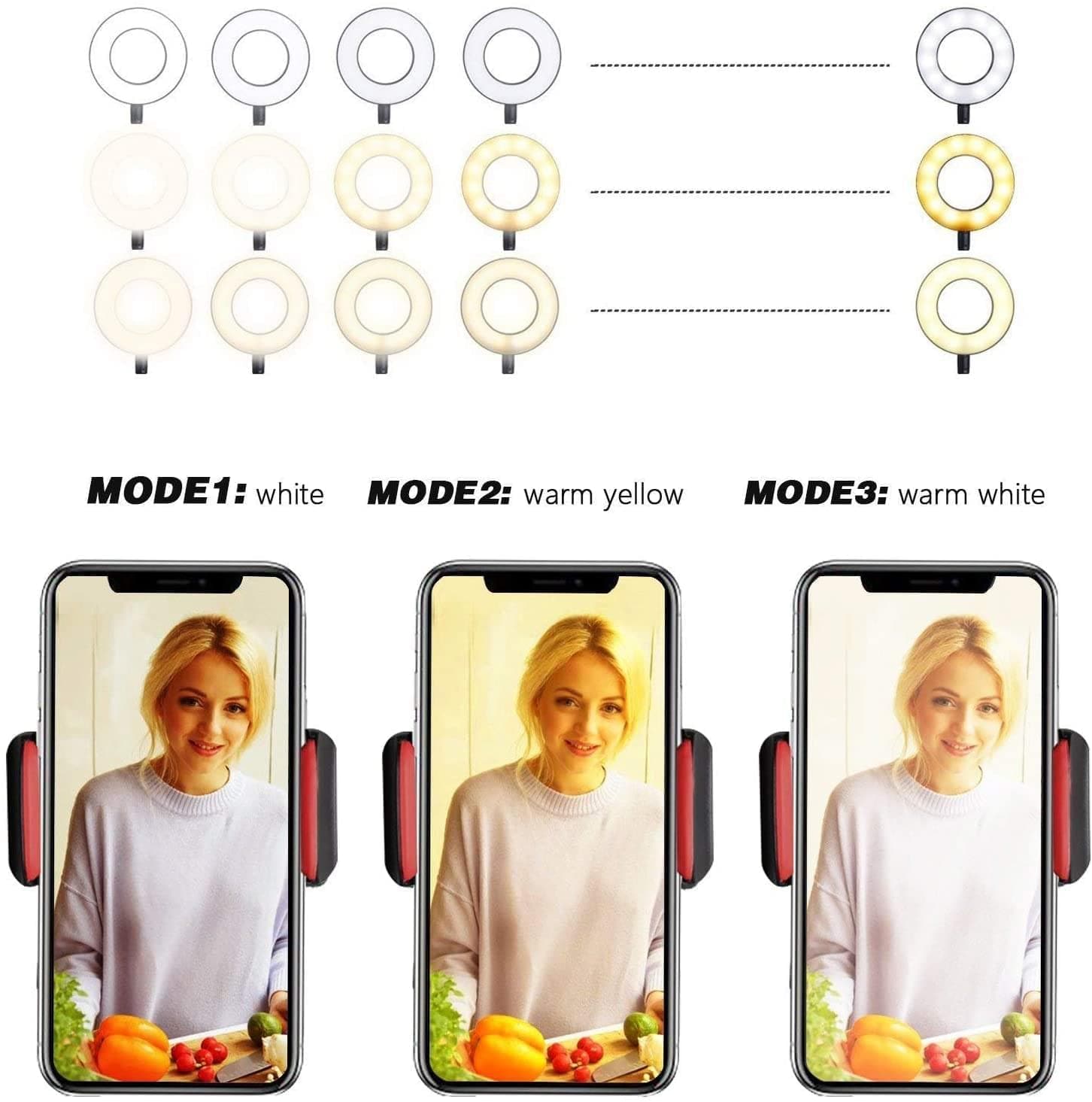 2 in 1 Led Selfie Ring Light with Phone Holder Desk Lamp Lazy Bracket Tabletop Stand Flexible