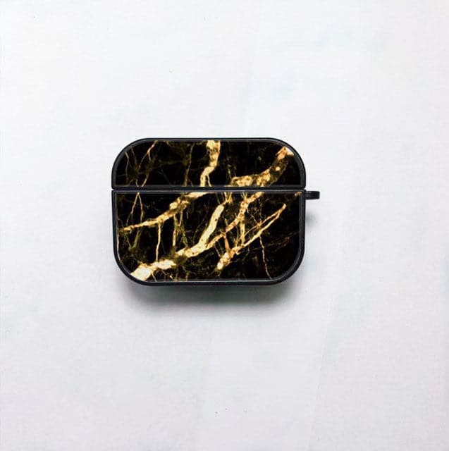 Apple Airpods 3 Black Marble Series Premium Print with holding clip