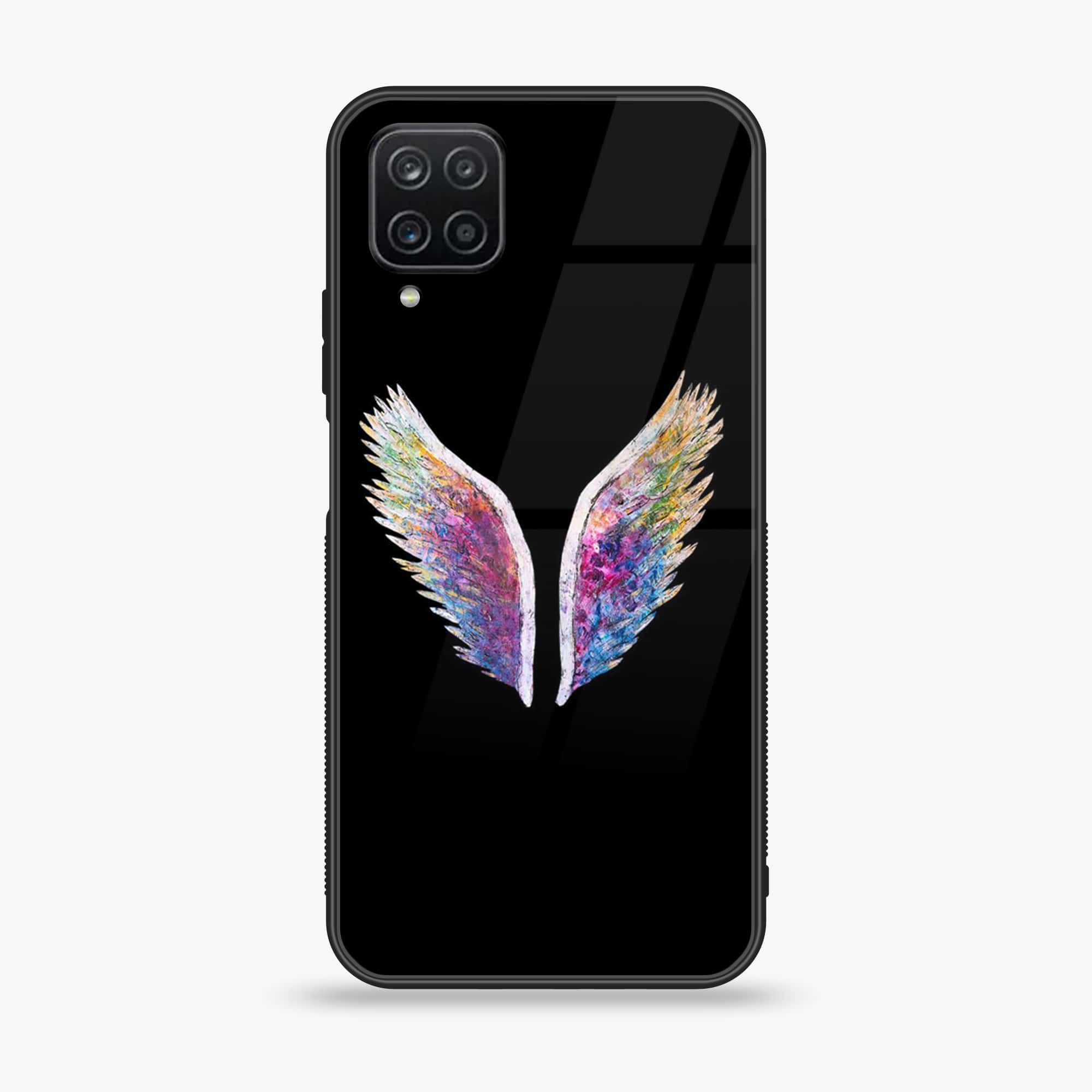 Samsung Galaxy A12 / A12 Nacho - Angel Wing Design 3- Premium Printed Glass soft Bumper shock Proof Case CS-11979