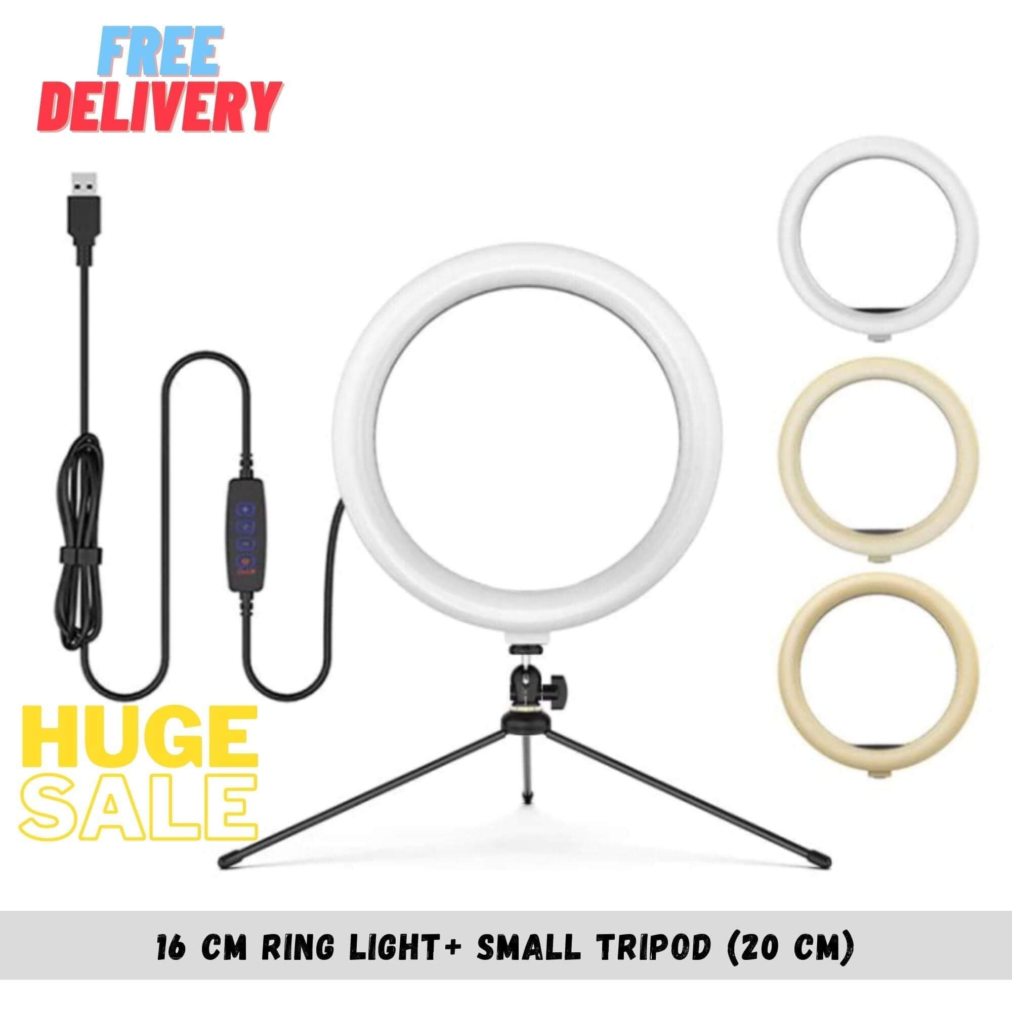 16 CM PROFESSIONAL LED SELFIE RING LIGHT WITH MINI TRIPOD STAND