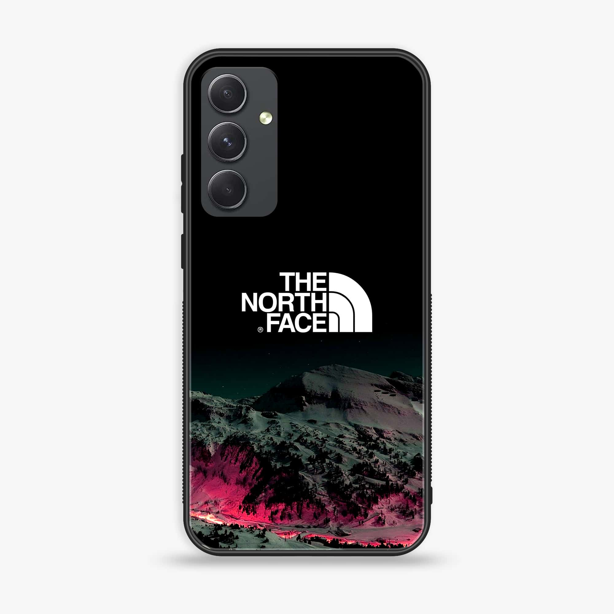 Samsung Galaxy A34 - The North Face Design 6- Premium Printed Glass soft Bumper shock Proof Case CS-12032