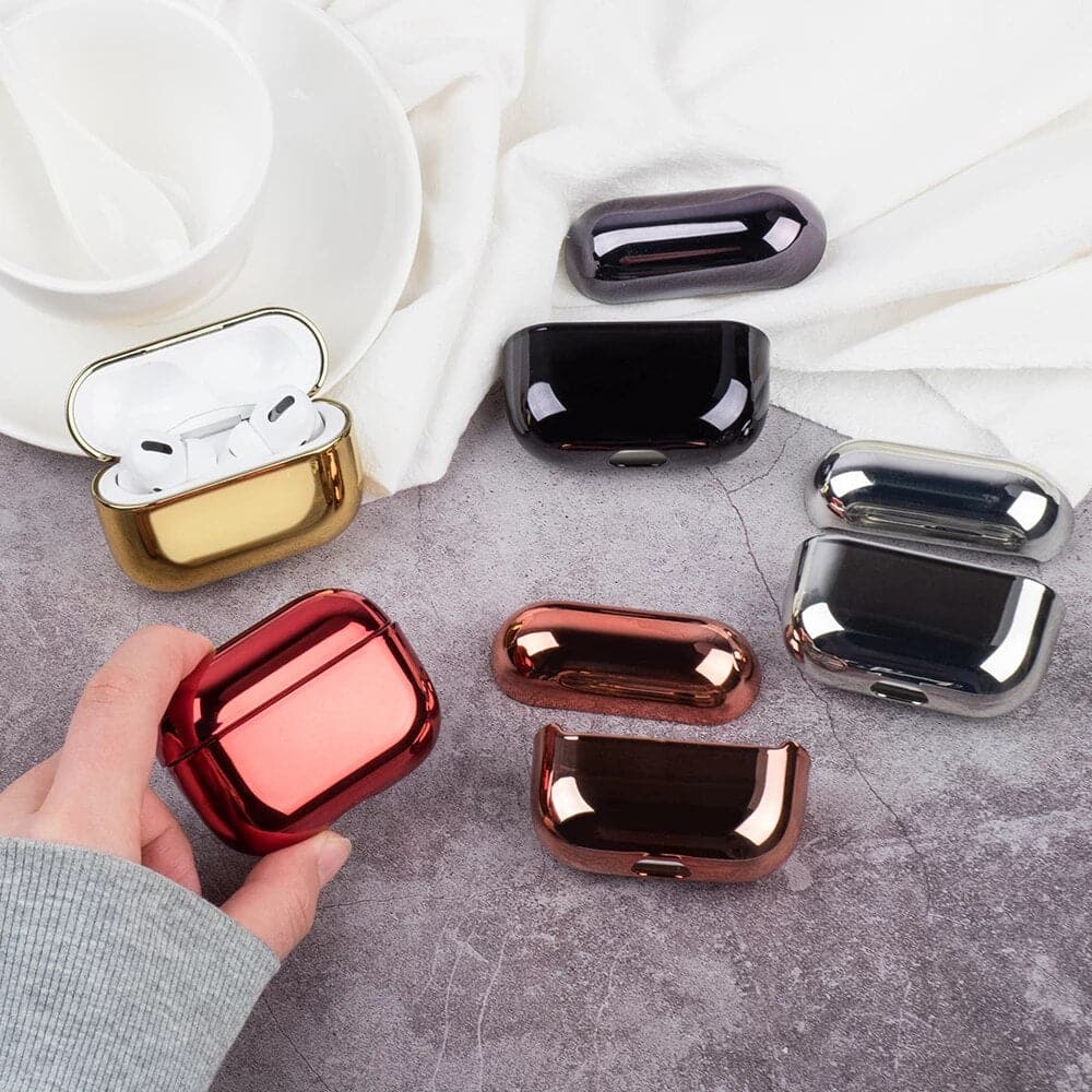 Airpods Pro Electroplated Earphone Protective Case with Holding Clip