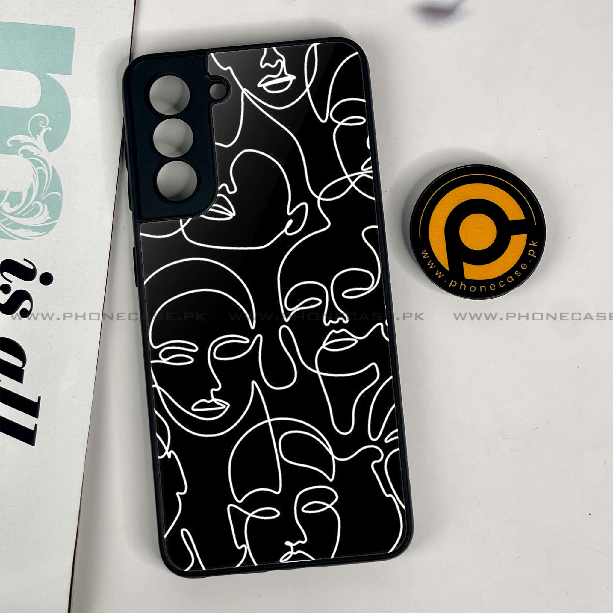 Samsung Galaxy S21 - Girl Line Art Design 10- Premium Printed Glass soft Bumper shock Proof Case CS-11981