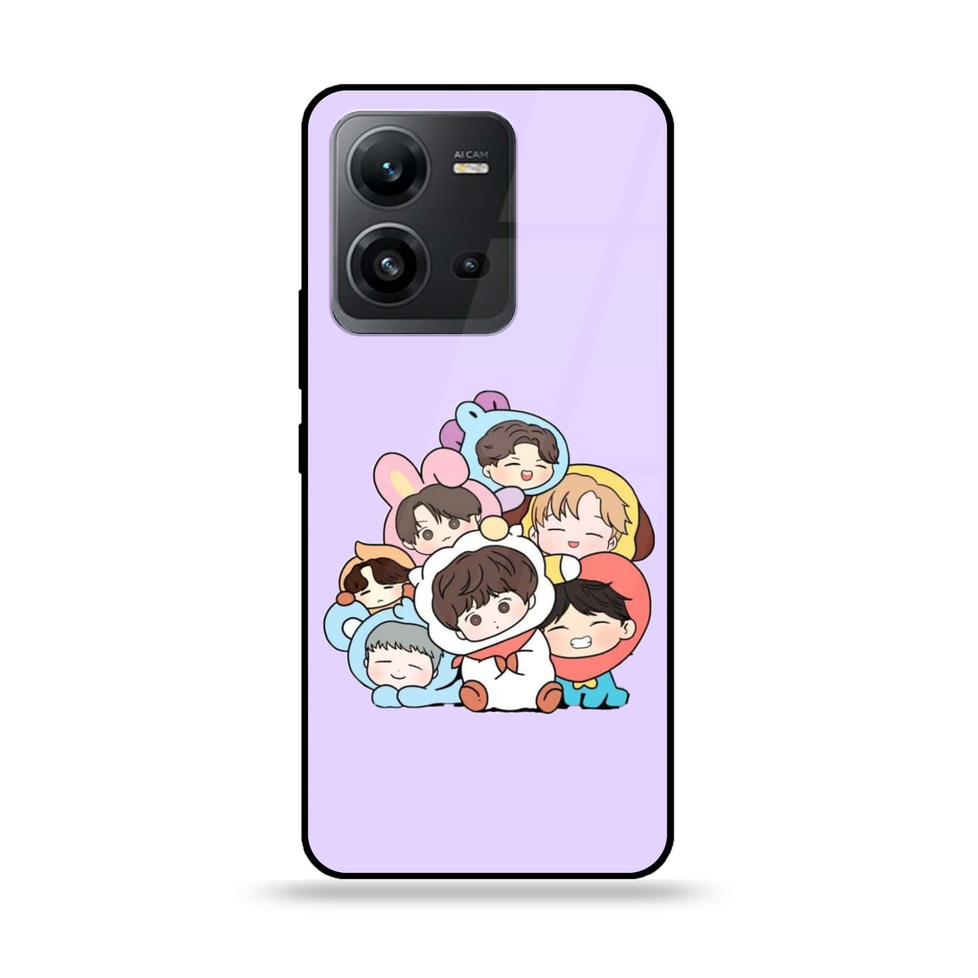 Vivo V25 5G - K-POP Army Case Series - Premium Printed Glass soft Bumper shock Proof Case