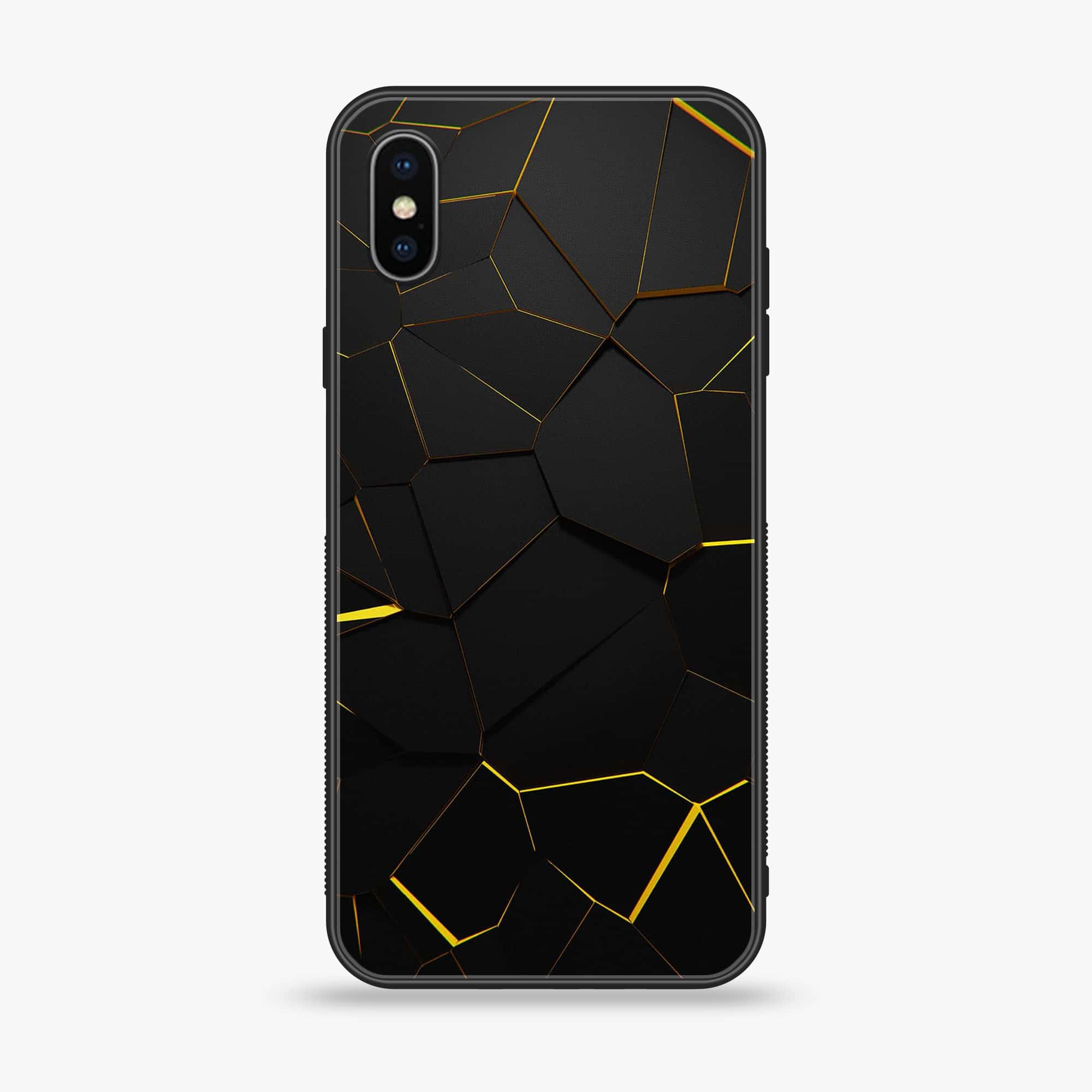 iPhone X/XS - 3D Design 3 - Premium Printed Glass soft Bumper shock Proof Case CS-11956