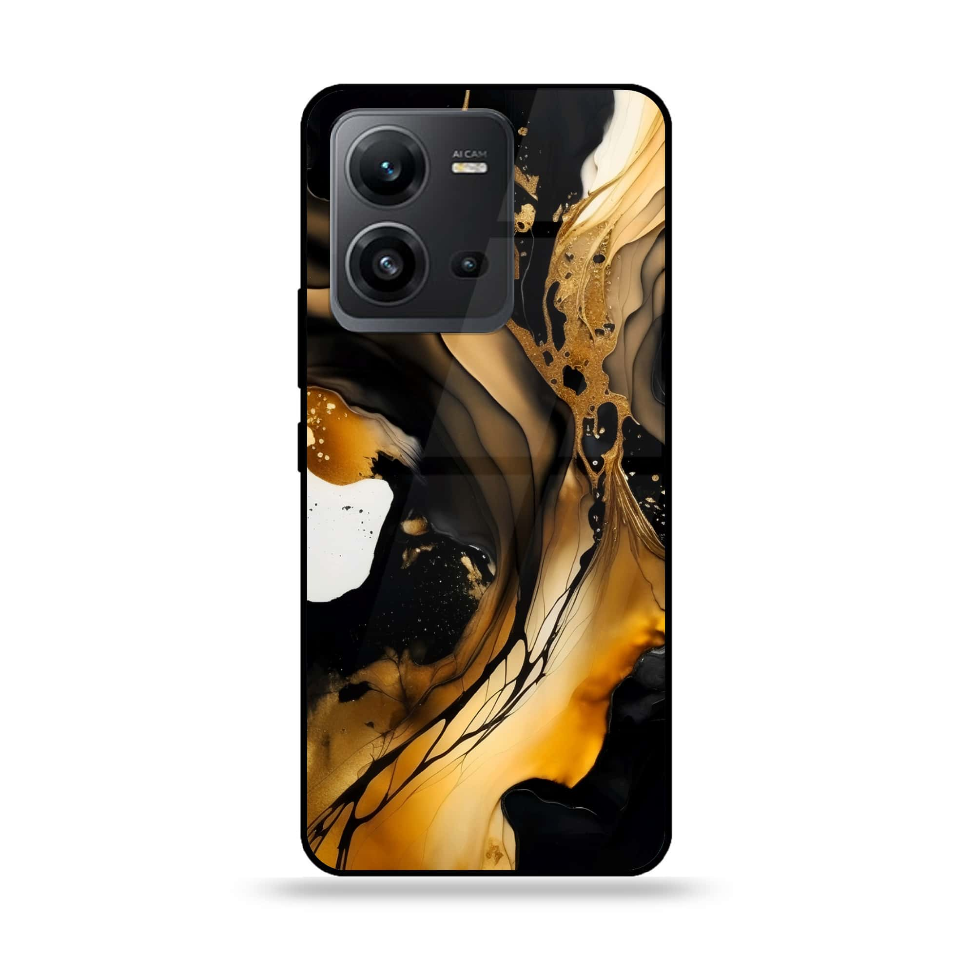 Vivo V25 5G - Liquid Marble 2.0 Series - Premium Printed Glass soft Bumper shock Proof Case