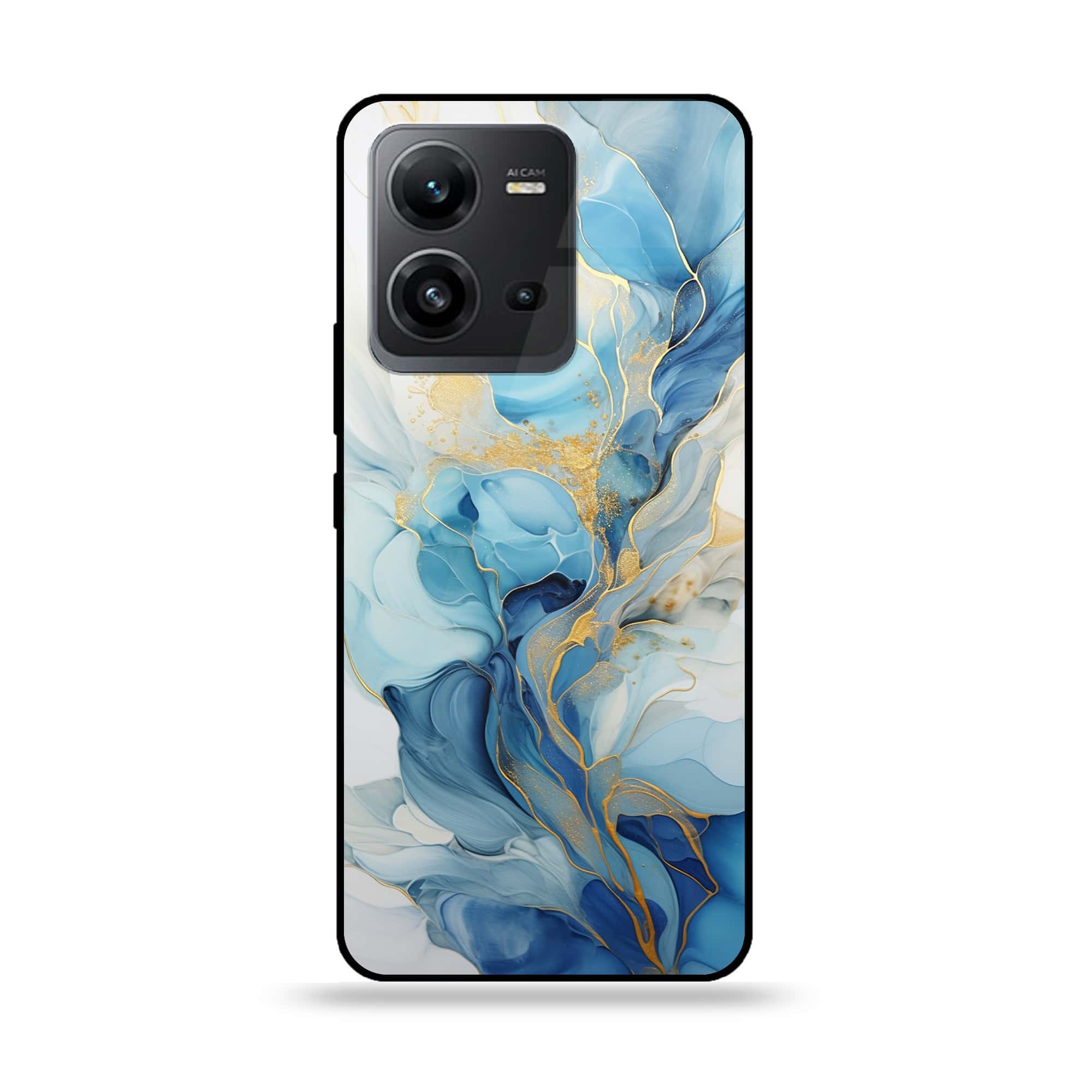 Vivo V25 5G - Liquid Marble 2.0 Series - Premium Printed Glass soft Bumper shock Proof Case