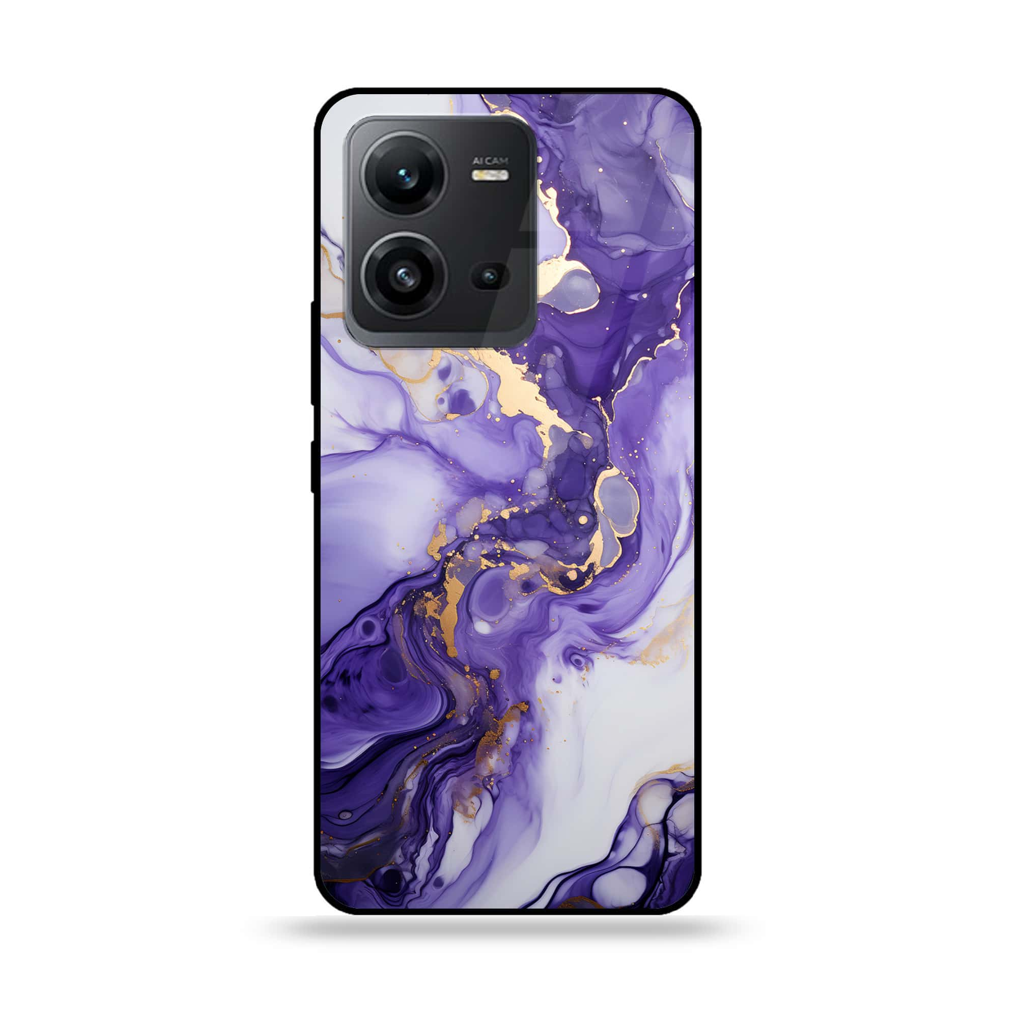 Vivo V25 5G - Liquid Marble 2.0 Series - Premium Printed Glass soft Bumper shock Proof Case