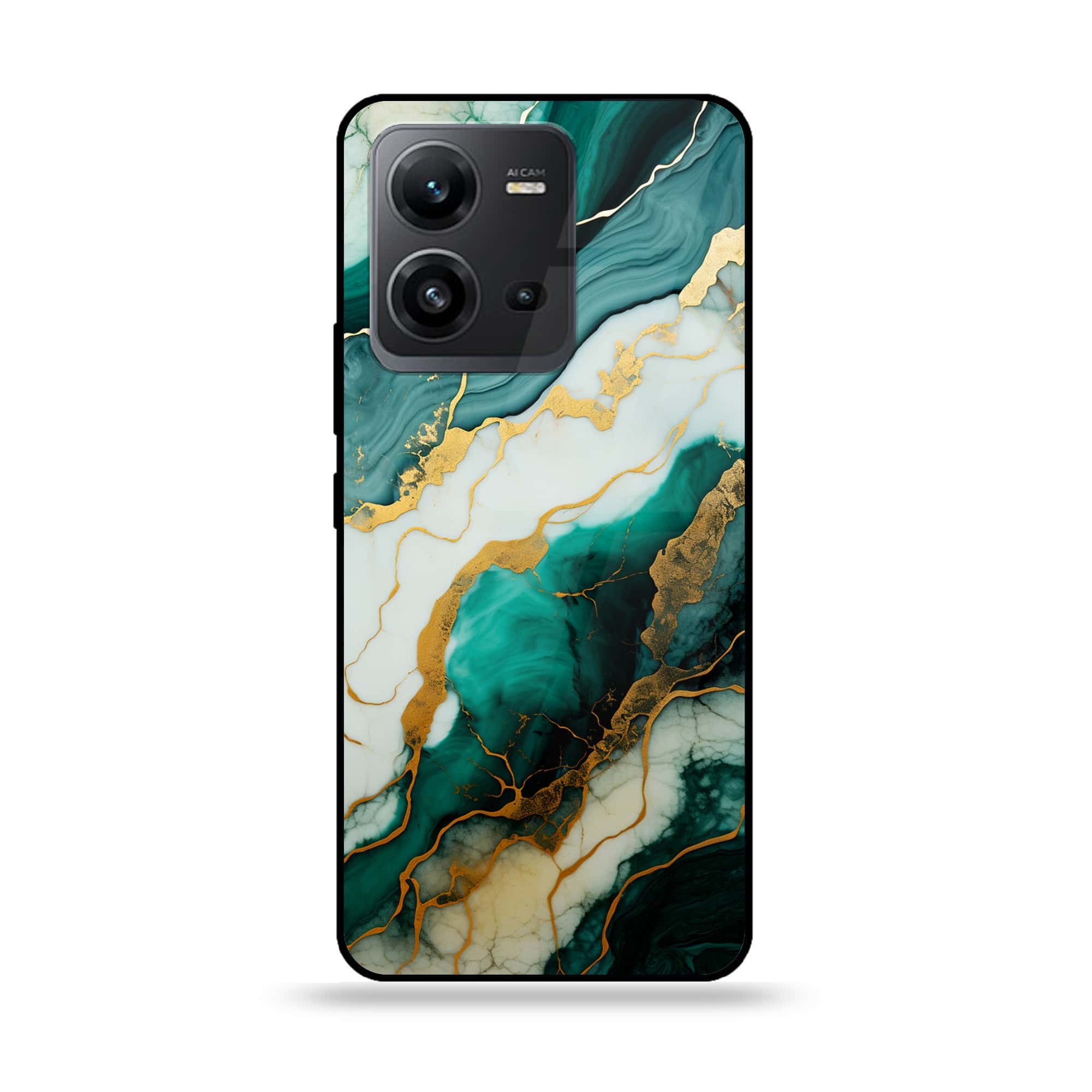 Vivo V25 5G - Liquid Marble 2.0 Series - Premium Printed Glass soft Bumper shock Proof Case