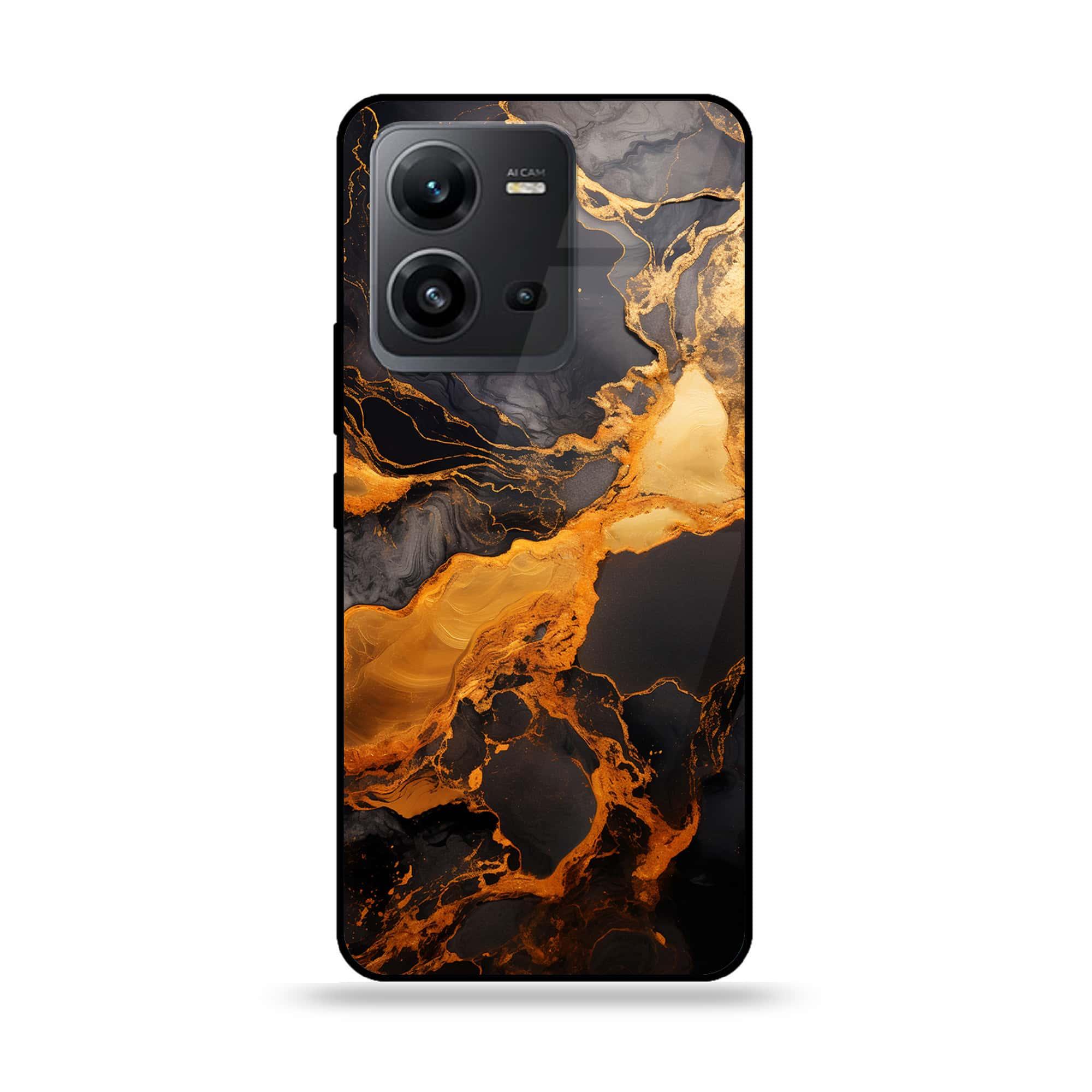 Vivo V25 5G - Liquid Marble 2.0 Series - Premium Printed Glass soft Bumper shock Proof Case