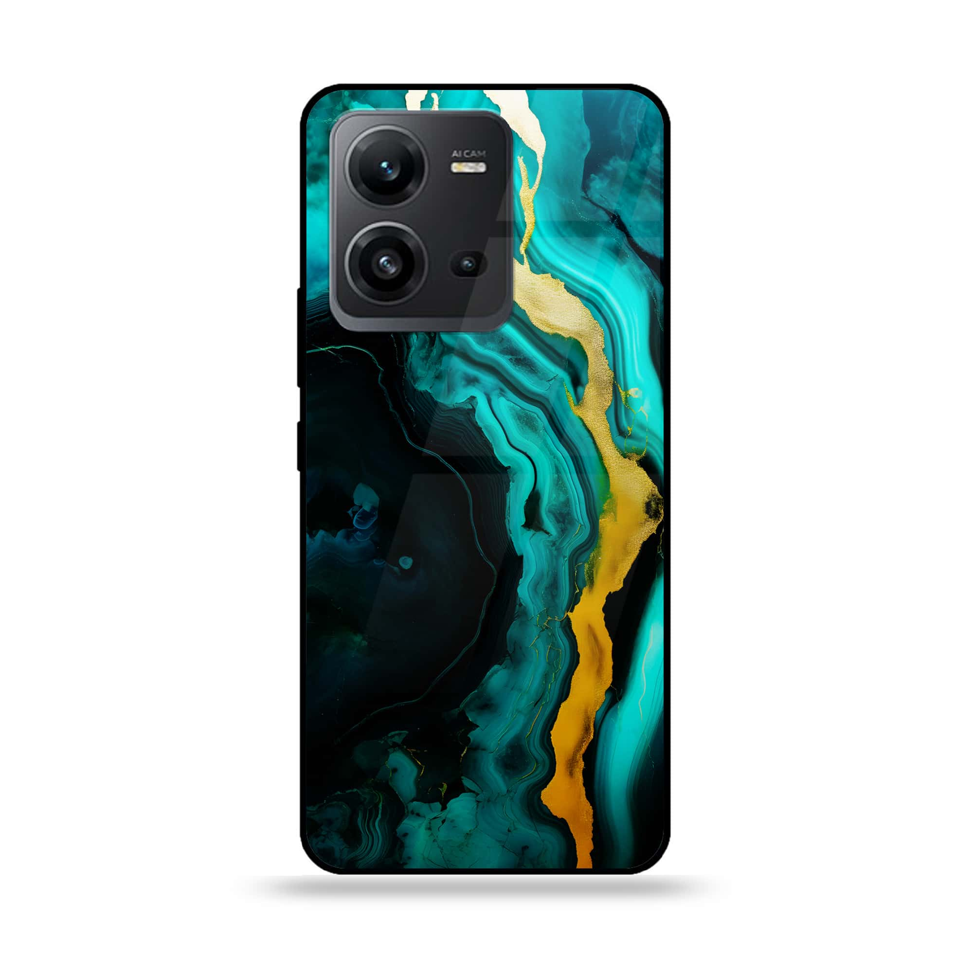 Vivo V25 5G - Liquid Marble 2.0 Series - Premium Printed Glass soft Bumper shock Proof Case