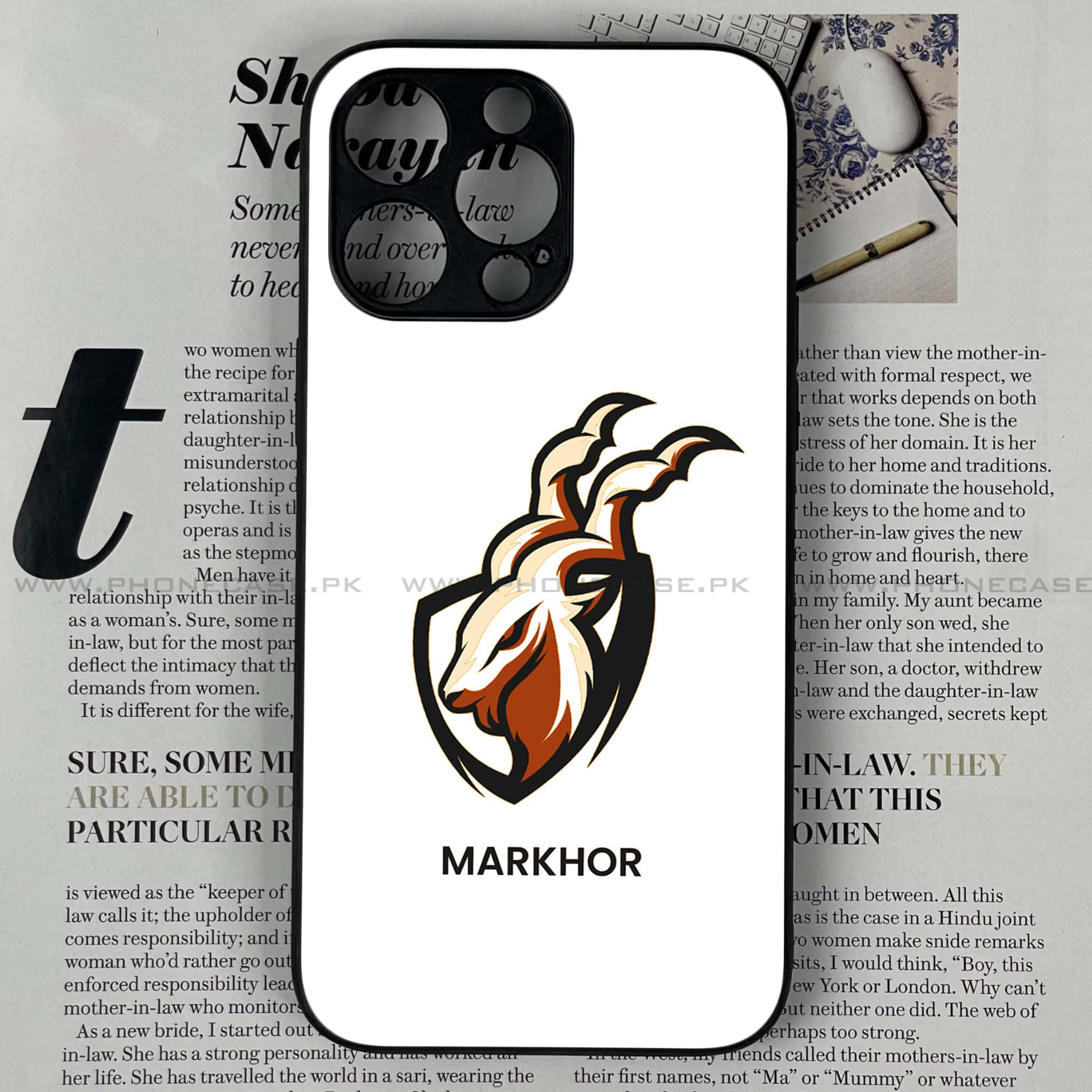 iPhone 12 Pro Max  - Markhor  Design 5- Premium Printed Glass soft Bumper shock Proof Case CS-11964