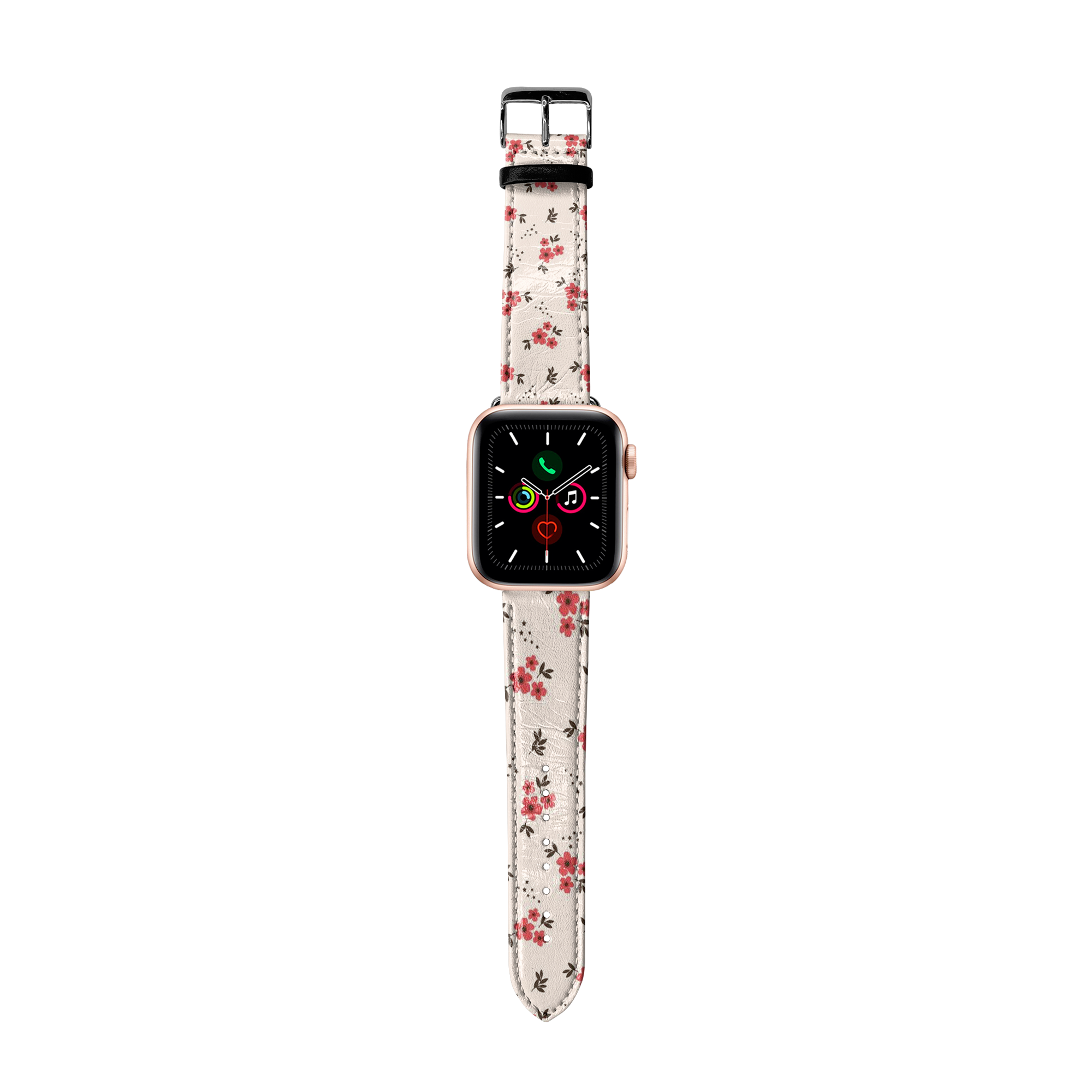 Apple Watch Premium Leather Strap Flower Series Design 04