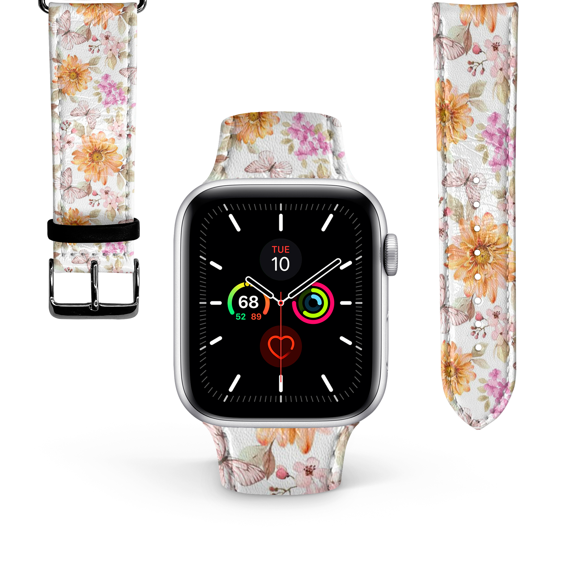 Apple Watch Premium Leather Strap Flower Series Design 01