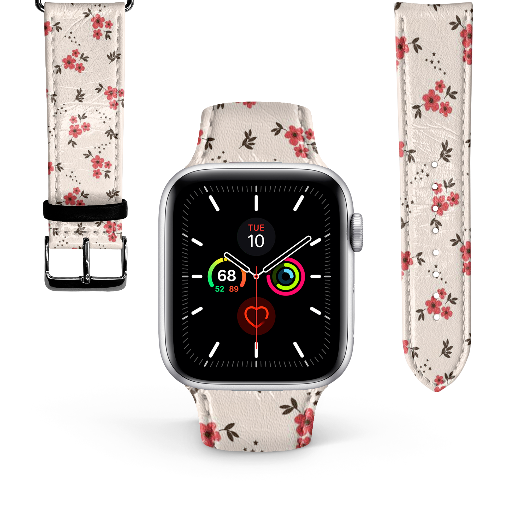 Apple Watch Premium Leather Strap Flower Series Design 04