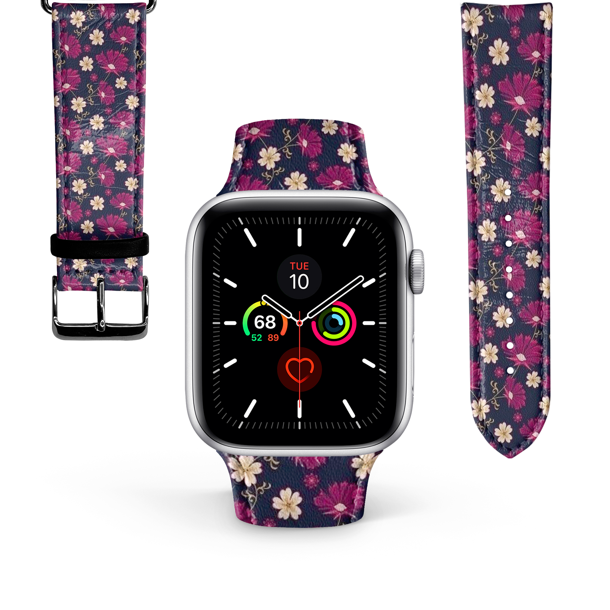 Apple Watch Premium Leather Strap Flower Series Design 05