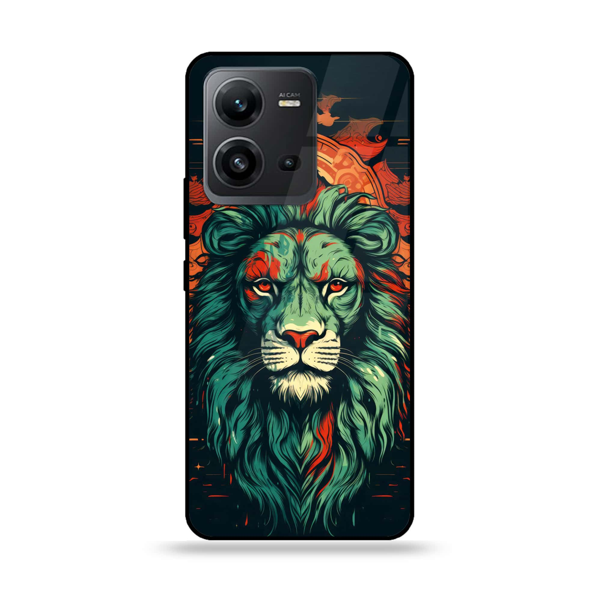 Vivo V25 5G - Tiger 2.0 Series - Premium Printed Glass soft Bumper shock Proof Case