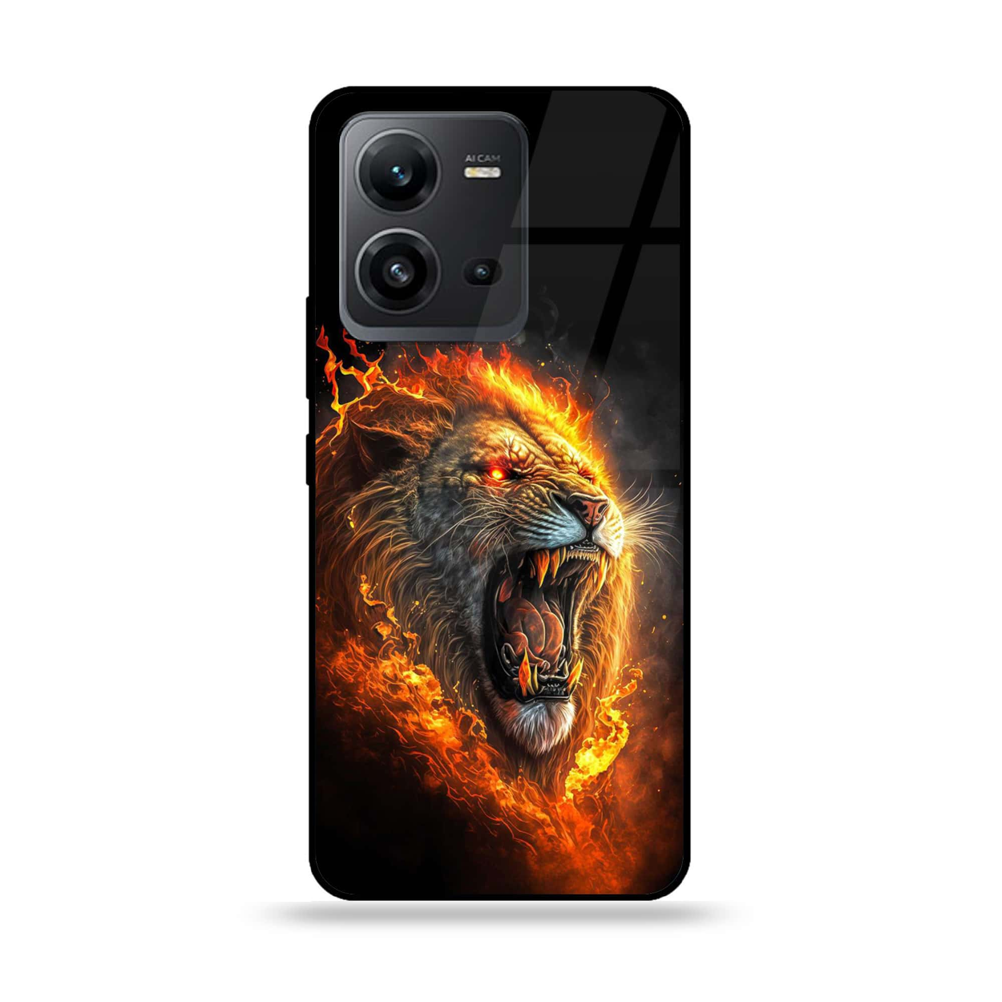 Vivo V25 5G - Tiger 2.0 Series - Premium Printed Glass soft Bumper shock Proof Case