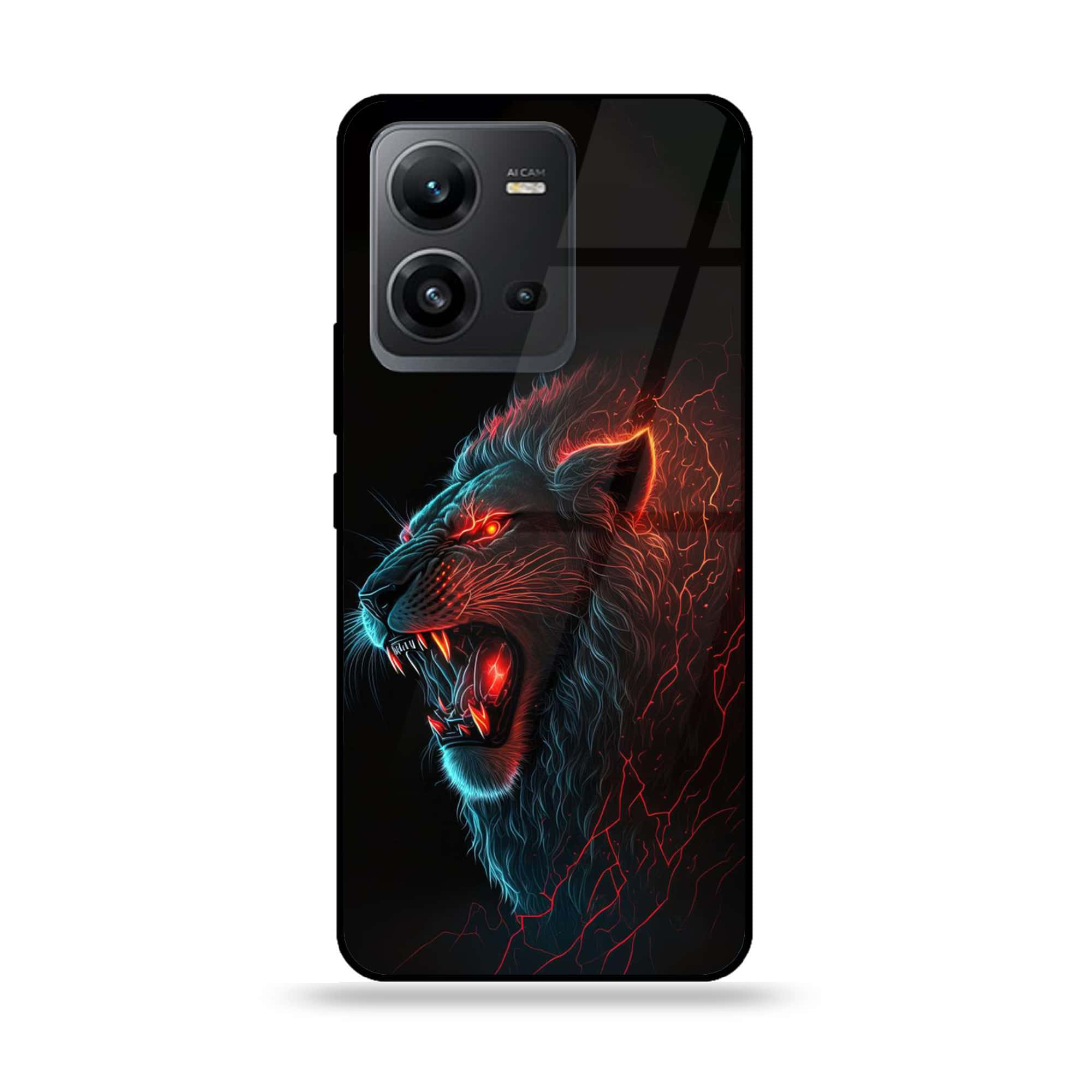 Vivo V25 5G - Tiger 2.0 Series - Premium Printed Glass soft Bumper shock Proof Case