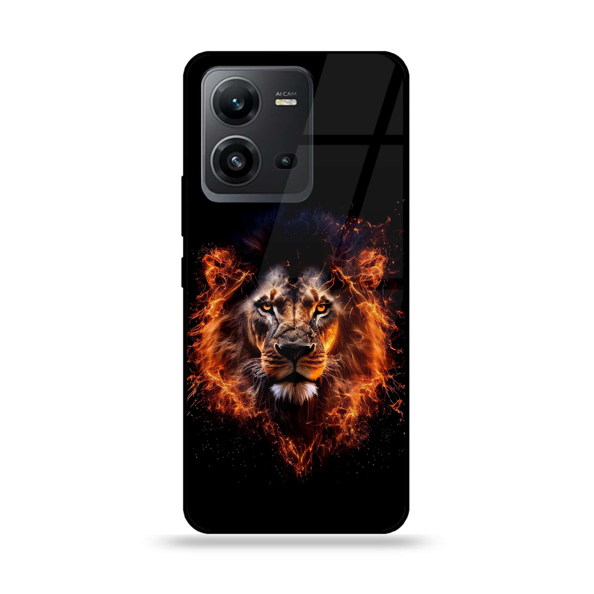 Vivo V25 5G - Tiger 2.0 Series - Premium Printed Glass soft Bumper shock Proof Case