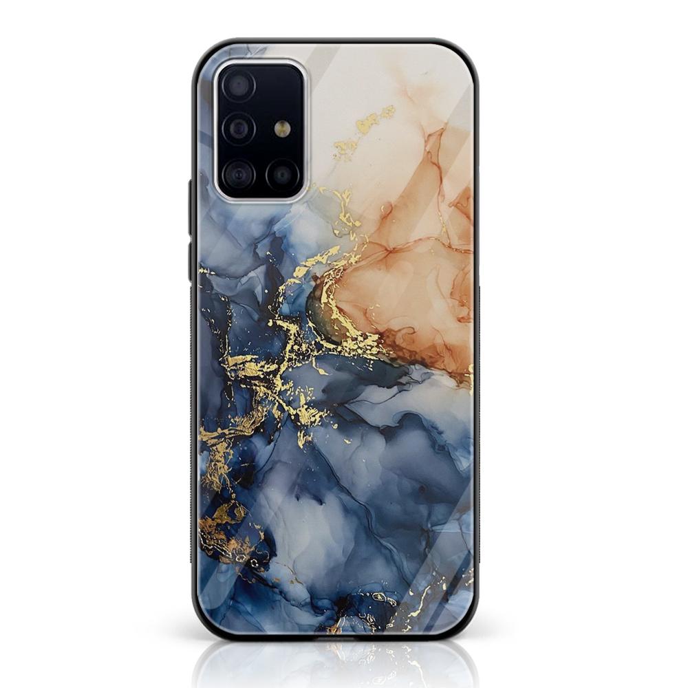 Samsung Galaxy A71 - Blue Marble Design 9- Premium Printed Glass soft Bumper shock Proof Case CS-11977