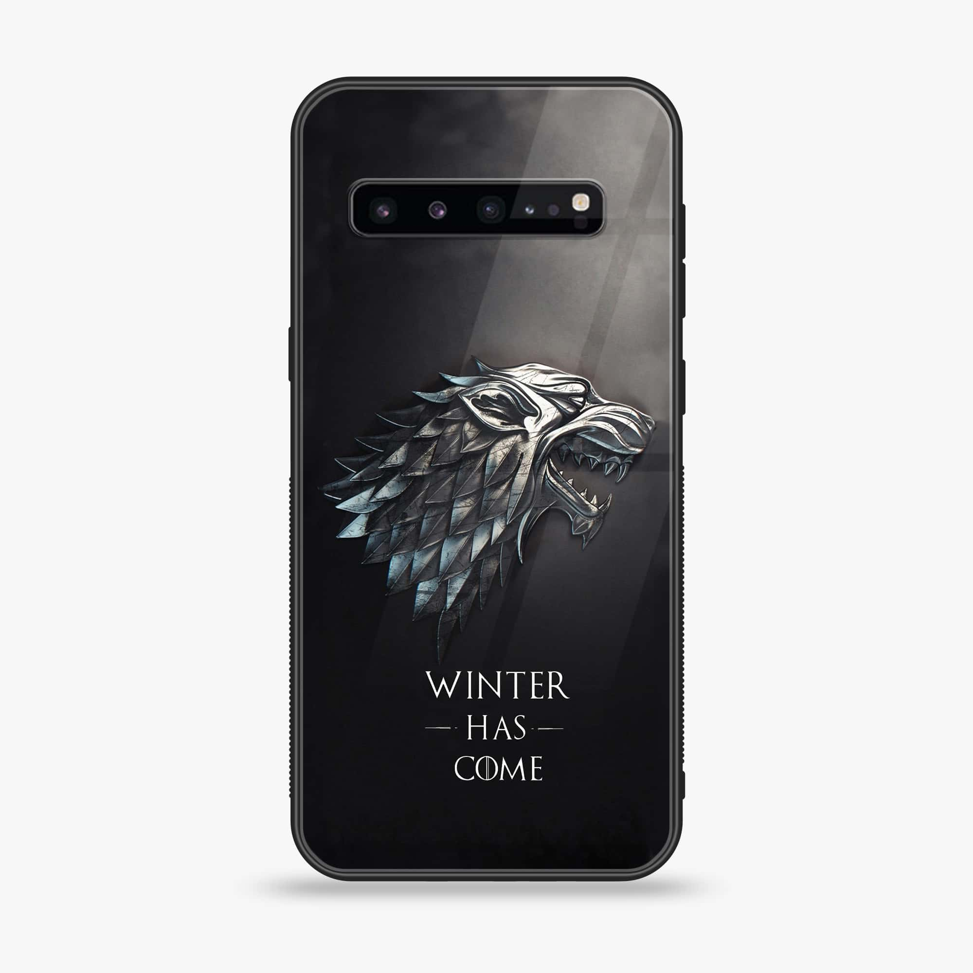 Samsung Galaxy S10 5G - Winter Has Come GOT - Premium Printed Glass soft Bumper Shock Proof Case CS-11995